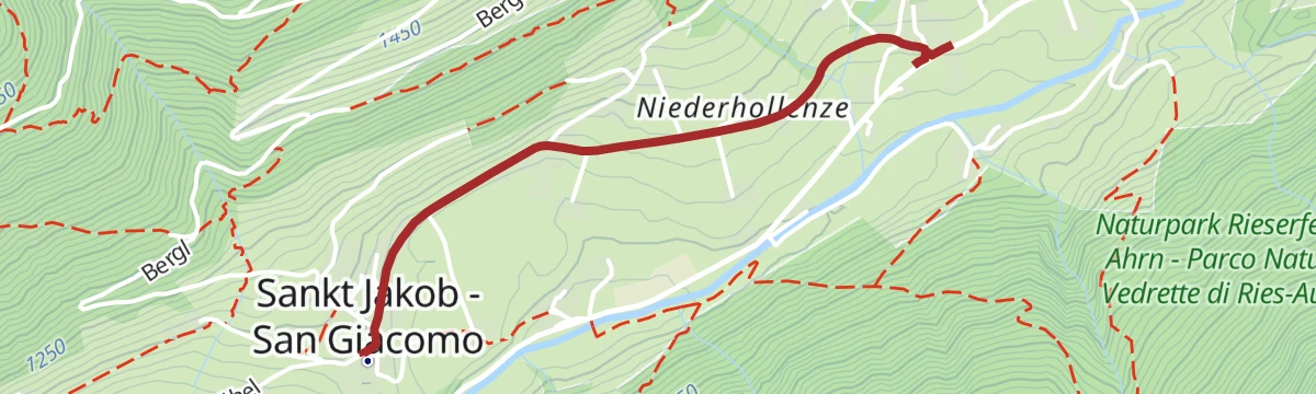 Route map: Accessible walk at St. Jakob/S. Giacomo